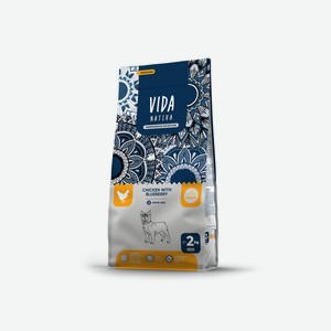 VIDA Nativa корм для взрослых собак мелких пород с курицей и черникой (2 кг)