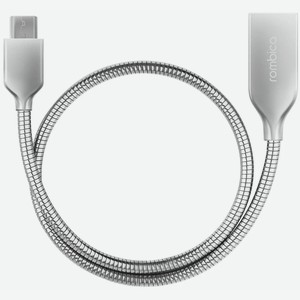 Кабель Rombica Digital AS-10 mini  USB - micro USB  металлическая оплетка  0.3 м  серебристый (CB-AS10M)
