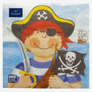 Салфетки бумажные Art Bouquet Пиратик, 33х33 см, 20 шт