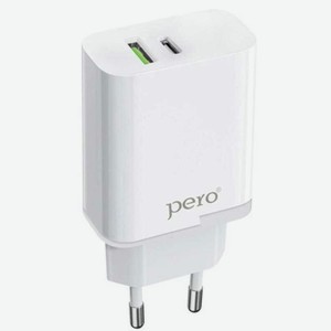 Сетевое зарядное устройство PERO TC05 PD 18W + USB-A Fast Charge белый