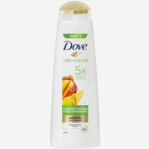 Шампунь для сухих волос Dove Care by Nature Глубокое питание и восстановление, 380 мл