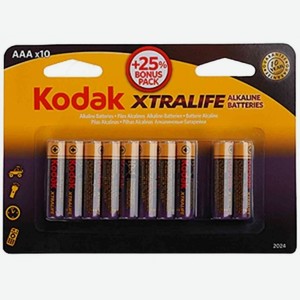 Батарейка AAA Kodak LR03-8+2BL XTRALIFE Alkaline, 10 шт.