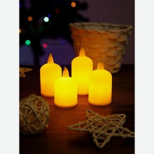 Свеча BABY STYLE декоративная рождественская цилиндр LED 4 шт