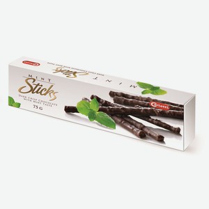 Хрустящие шоколадные палочки со вкусом мяты 75гр тм Carletti