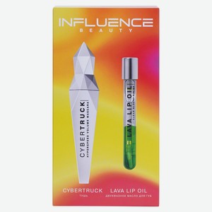 Подарочный набор для женщин Influence Beauty тушь для ресниц Cybertruck, 14 мл + увлажняющее масло для губ Lava lip oil, 6 мл, 2 предмета