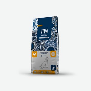 VIDA Nativa корм для взрослых собак средних и крупных пород с курицей и черникой (2 кг)