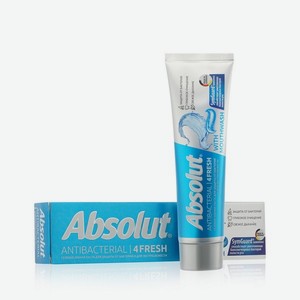 Зубная паста Absolut Antibacterial   4Fresh   110г. Цены в отдельных розничных магазинах могут отличаться от указанной цены.