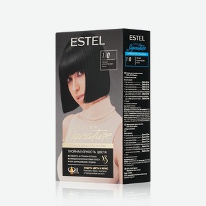 Стойкая крем-гель краска для волос Estel Color Signature 1/0 Черный классический. Цены в отдельных розничных магазинах могут отличаться от указанной цены.