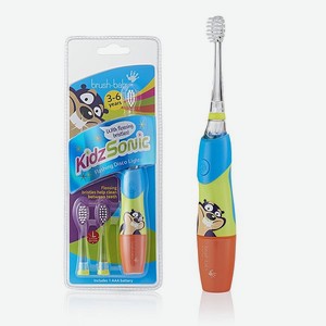 Зубная щетка электрическая Brush-Baby KidzSonic звуковая от 3-6 лет голубая