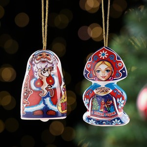 Набор Sima-Land ёлочных игрушек «Дед Мороз и Машенька» 6 см