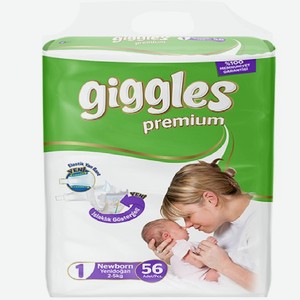 Подгузники Giggles Premium Eco Newborn 1 2-5кг 56шт