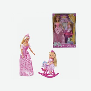 Куклы Simba Штеффи и Еви Принцессы со зверушками 29 см