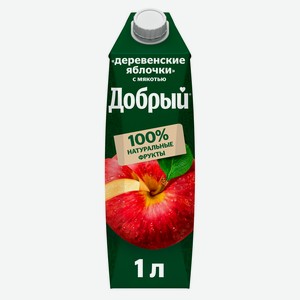 Нектар Добрый Деревенские яблочки, 1л x 6 шт Россия