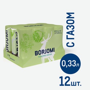 Напиток Borjomi Flavored с экстрактами лайма и кориандра газированный, 330мл x 12 шт Грузия