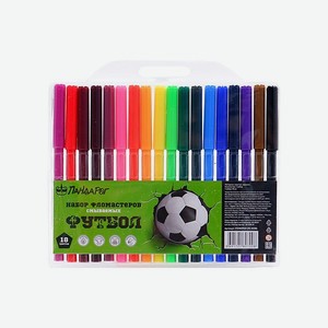 Набор фломастеров ПАНДАРОГ Football 18 цвет вентилируемый колпачок в цвет чернилв пластиковом блистере смываемые