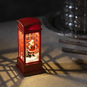 Светодиодная Luazon фигура «Дед Мороз в телефонной будке»батарейки свечение тёплое белое