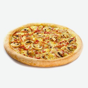Пицца Ветчина и грибы с колбасным бортом на традиционном тесте 30 см