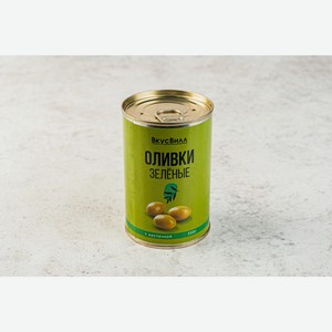 Оливки зеленые с косточкой, ж/б 300 г