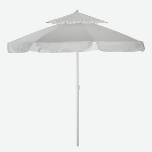 Зонт пляжный BABY STYLE большой от солнца садовый с двойным клапаном 2.7 м прямой белый