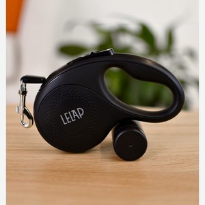 LeLap рулетка-ремень для собак, черная (50 кг, 8 м)