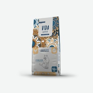 VIDA Super корм для взрослых стерилизованных кошек с курицей и овощами (2 кг)