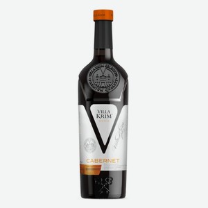Российское ординарное вино  Крым  сухое красное, каберне  Вилла Крым  12,5% 0,75л