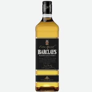 Виски Барклайс шотландский купажированный выдержка 3 года 40% 0,7л А,1,2,6