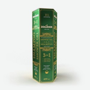 Подарочный набор для мужчин Zollider Гель-шампунь д/душа 3в1 Green Wood 400 мл
