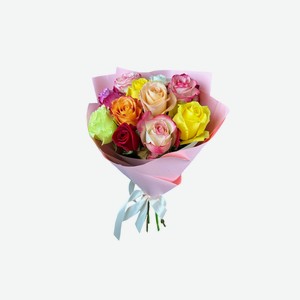Букет из 11 эквадорских роз Рэйнбоу
