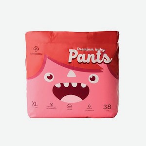 Подгузники-трусики SUPERGREEN Premium baby Pants размер XL 13 - 18 кг 38 шт
