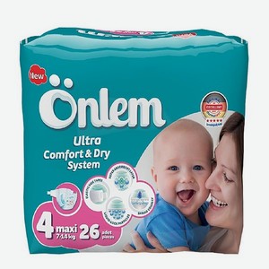 Детские подгузники Onlem Classik 4 (7-14 кг) advantage 26 шт в упаковке