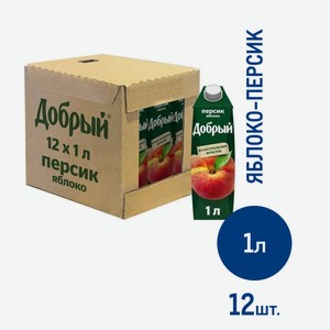 Нектар Добрый яблоко-персик, 1л x 12 шт Россия