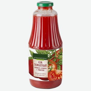 Сок АГРОКОМПЛЕКС томатный, прямого отжима, с солью, 1л