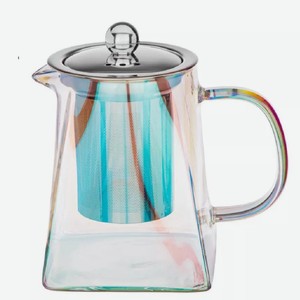 Чайник заварочный, стекло/сталь,серия Rainbow ,550мл, AGNESS (887-187)