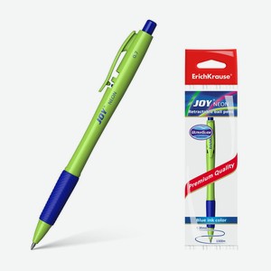 Ручка шариковая автоматическая ErichKrause JOY Neon, Ultra Glide Technology, цвет чернил синий (в п