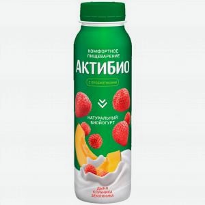 Биойогурт питьевой АКТИБИО дыня, клубника, земляника, 1.5%, 260г
