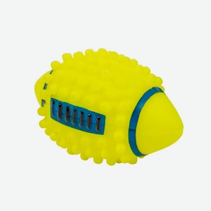 Игрушка для собак виниловая DUVO+  Мяч регби с пищалкой , жёлтая, 12.5x7.5x7.5см (Бельгия)
