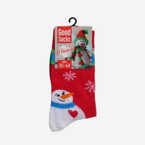 Женские носки Good Socks Winter снеговик Красный р.35-40