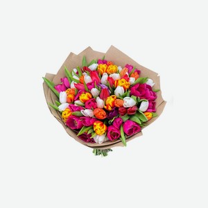 Букет цветов из 75 тюльпанов