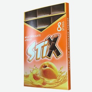 Шоколад молочный Stix с начинкой со вкусом абрикоса 152гр Узбекистан, 0.152 кг