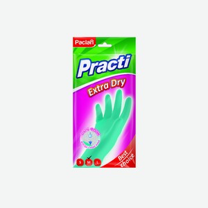 Перчатки резиновые Paclan Practi Extra Dry с флокированным покрытием размер М