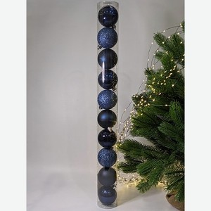 Набор елочных шаров 10шт 60мм Kaemingk 85401-темно-синий