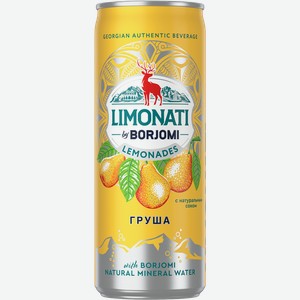 Напиток газ Лимонатти груша Боржоми ИДС ж/б, 0,33 л