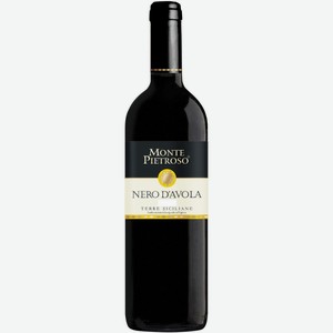 Вино Монте Пьетрозо Неро д Авола Сицилия, красное сухое, 13.5%, 0.75л, Италия