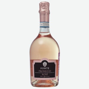 Игристое Просекко Фонте Розе, розовое брют, 11%, 0.75л, Италия