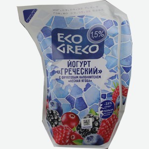 Йогурт греческий Eco Greco 1,5% лесная ягода, 800 г 