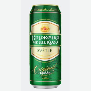 Пиво Кружечка Чешского светлое фильтрованное пастеризованное 4,3% 450мл банка