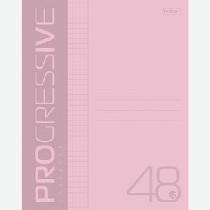 Тетрадь 48л А5ф клетка Пластиковая обложка на скобе PROGRESSIVE Розовая