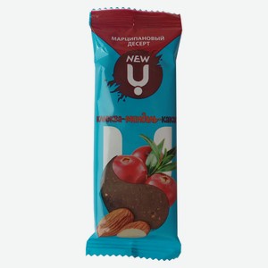 Фруктово-ореховый снек NEW U«Марципановый десерт Клюква-миндаль-какао, 30 г