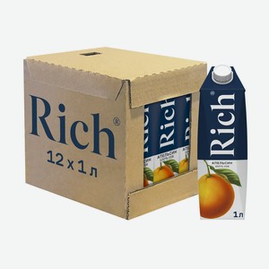 Сок Rich апельсиновый, 1л x 12 шт Россия